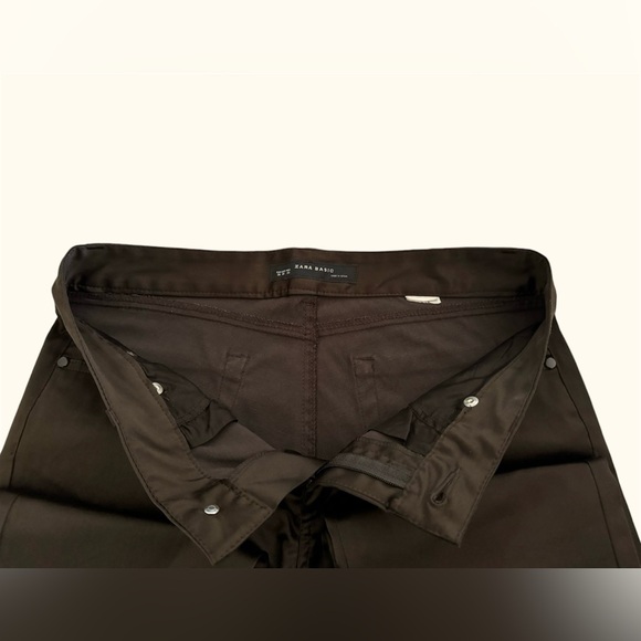 Zara Basic Satin Jeans / Pants / Trousers (Brown) - Picture 14 of 15